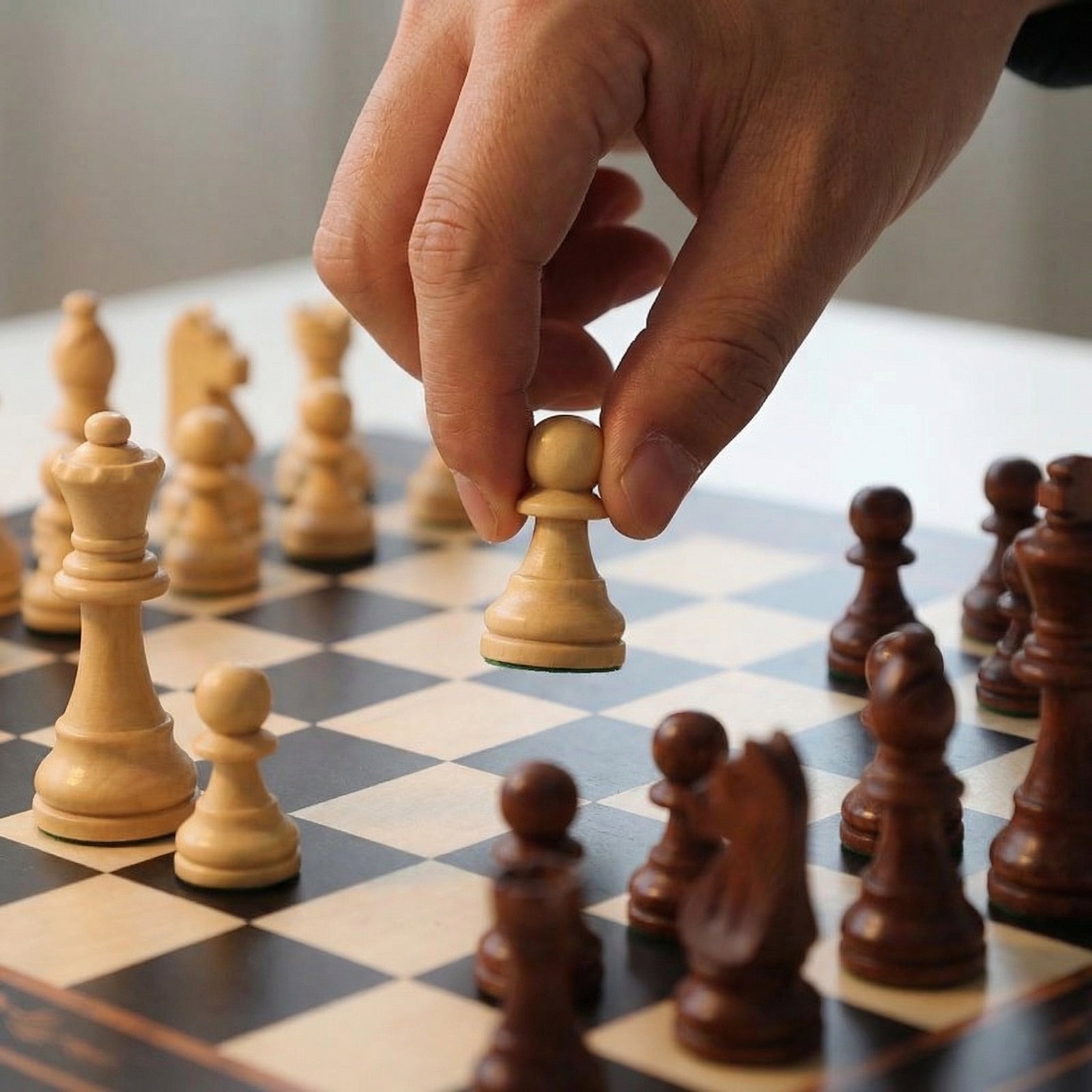 Magnetisches Schachspiel mit Schubladen aus Walnuss und Ahorn