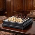 Schachspiel mit Schublade aus Olivenholz