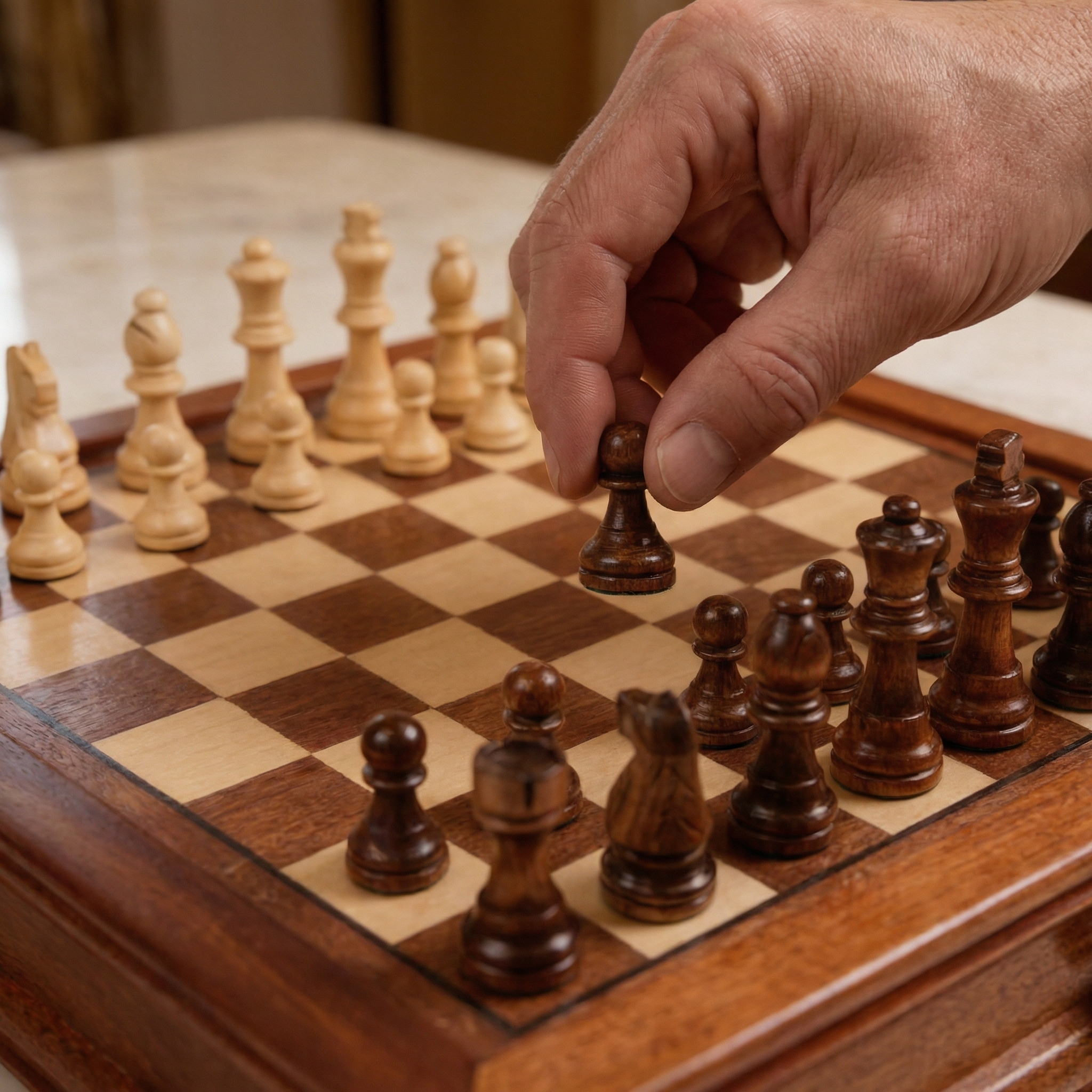 Magnetisches Schachspiel mit Schubladen aus Ahornholz
