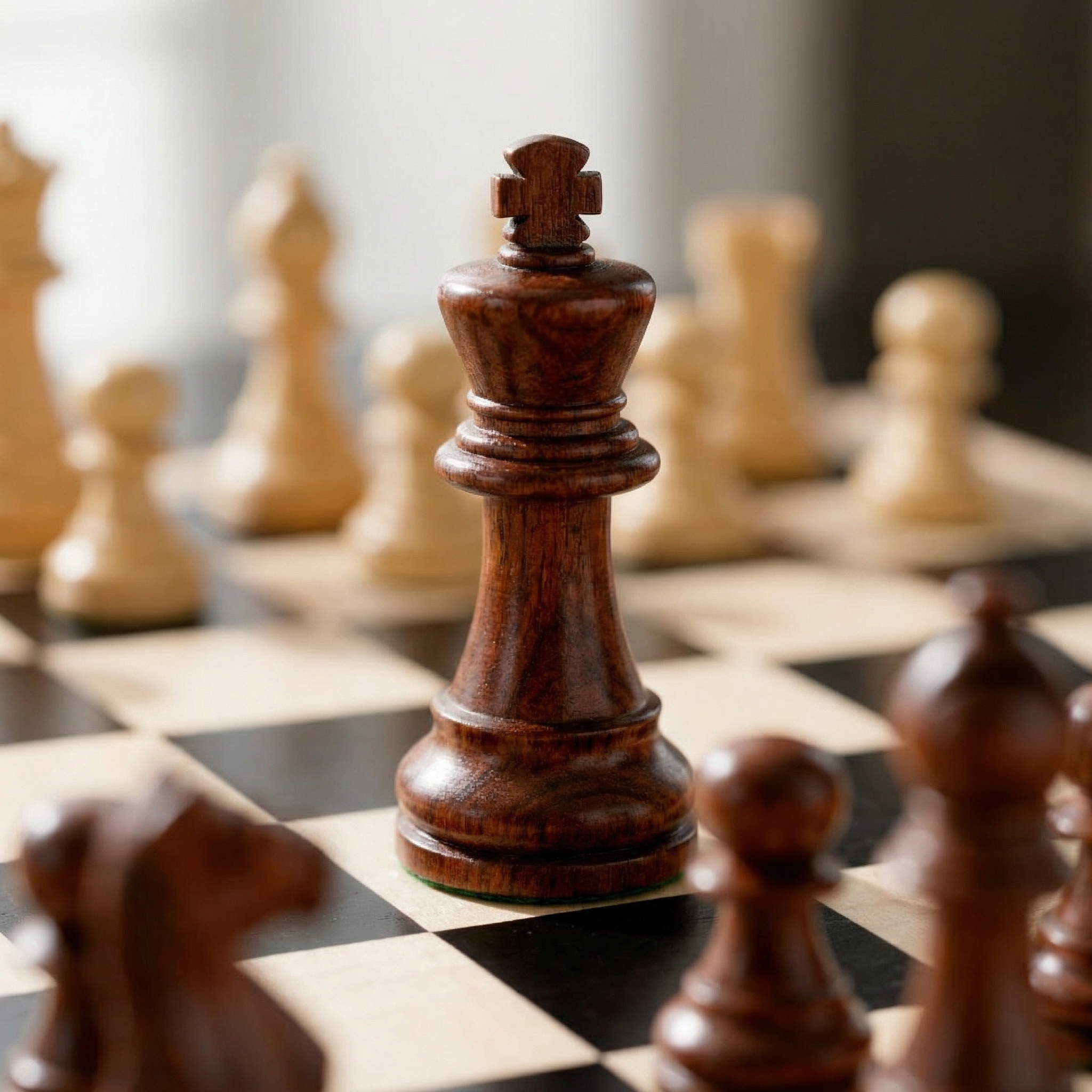 Schachspiel mit Schublade aus Olivenholz