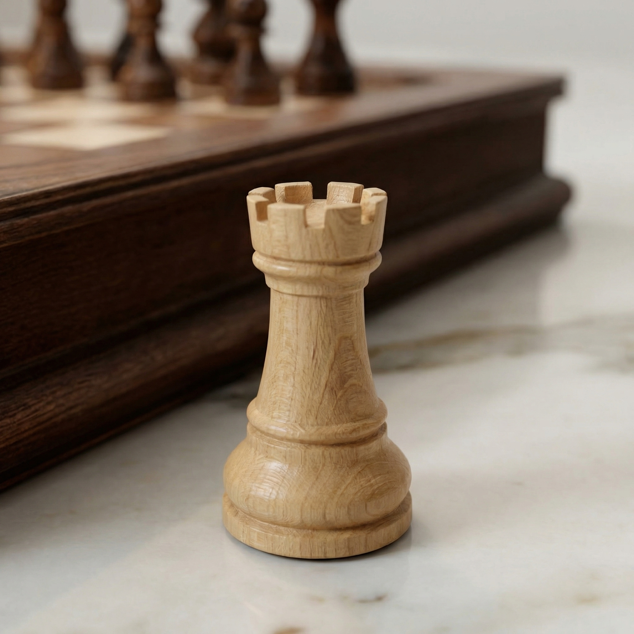 Schachspiel aus Walnussholz mit Schubladen