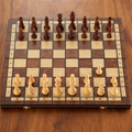 Faltbares magnetisches Schachspiel aus Walnussholz