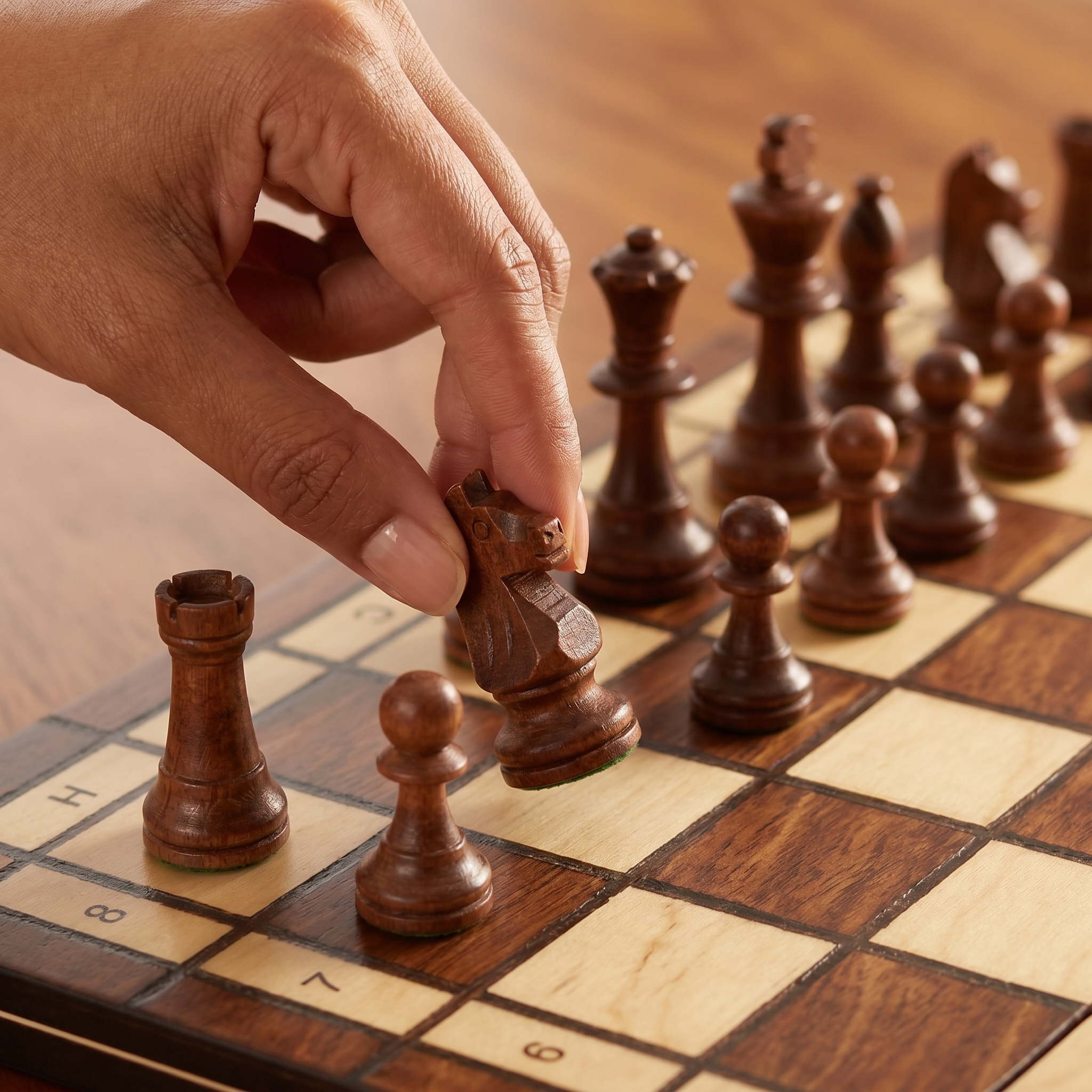 Faltbares magnetisches Schachspiel aus Walnussholz