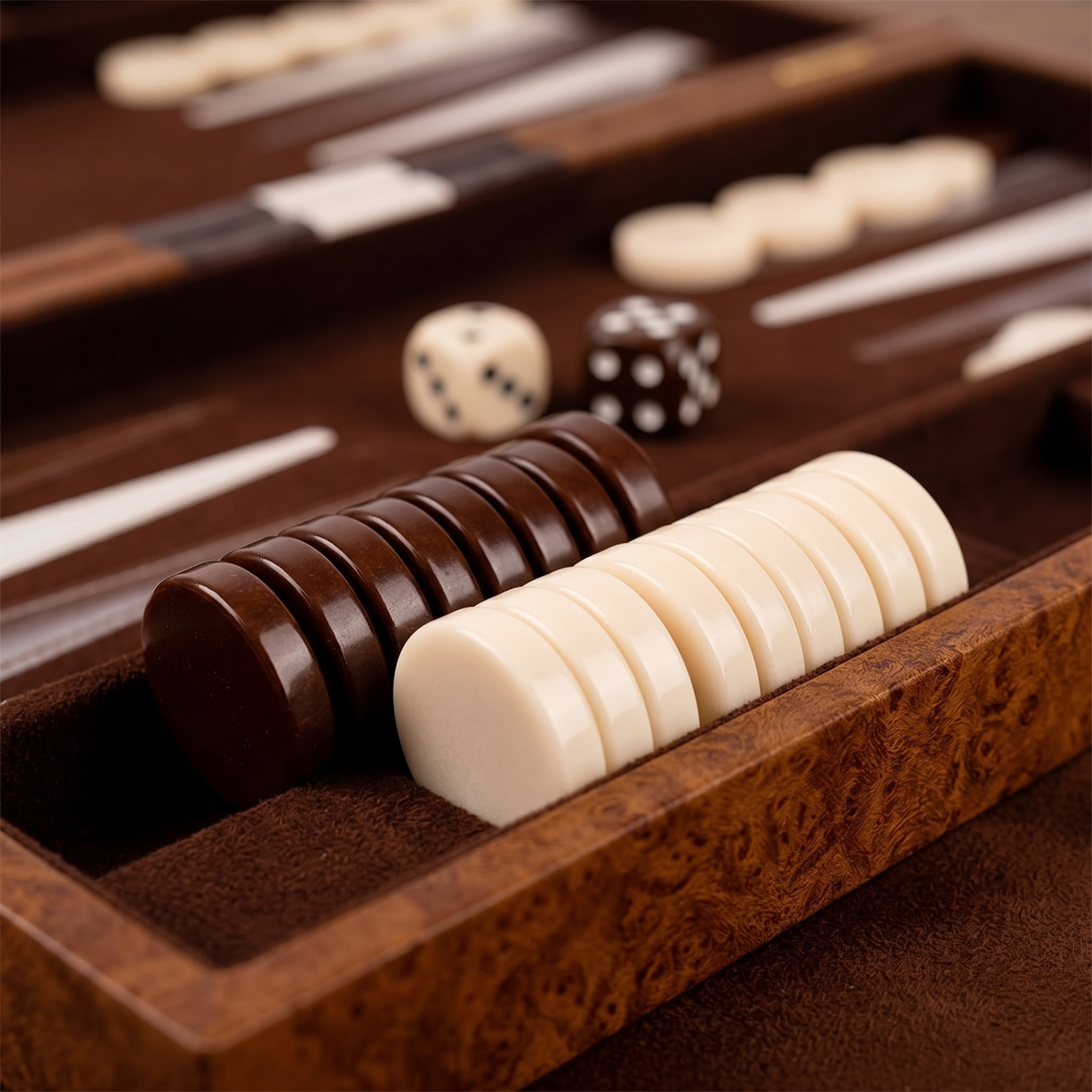 Backgammon Havana – brauner Kunstlederkoffer