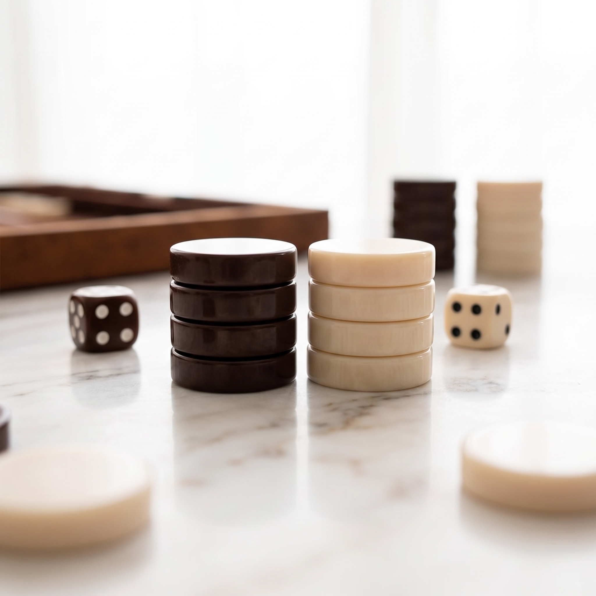 Backgammon Havana – brauner Kunstlederkoffer