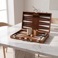 Backgammon Havana – brauner Kunstlederkoffer