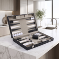 Backgammon Milano – schwarzer Kunstlederkoffer