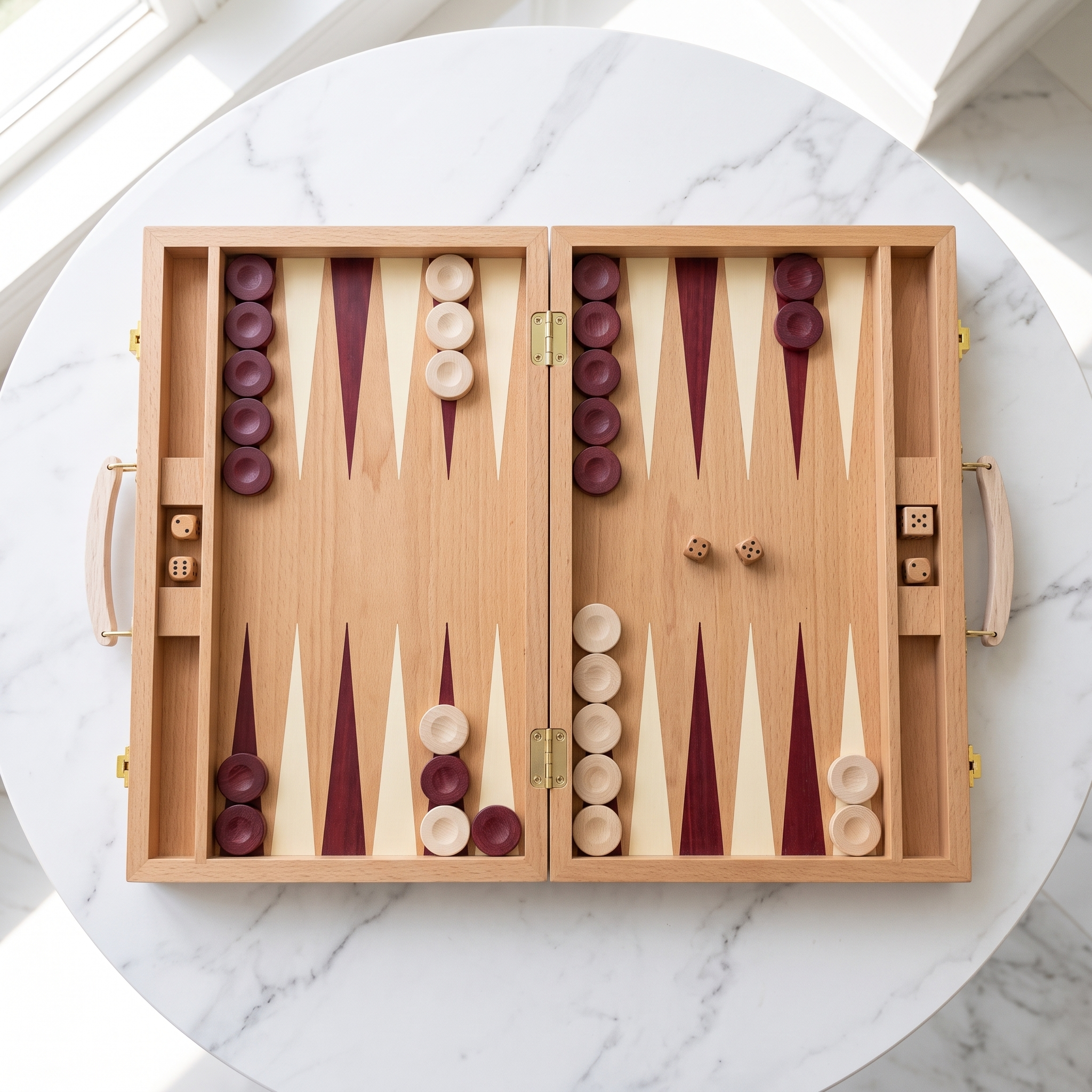Backgammon Ankara – Koffer aus natürlichem Buchenholz