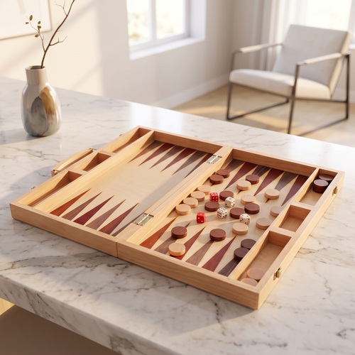 Backgammon Ankara – Koffer aus natürlichem Buchenholz