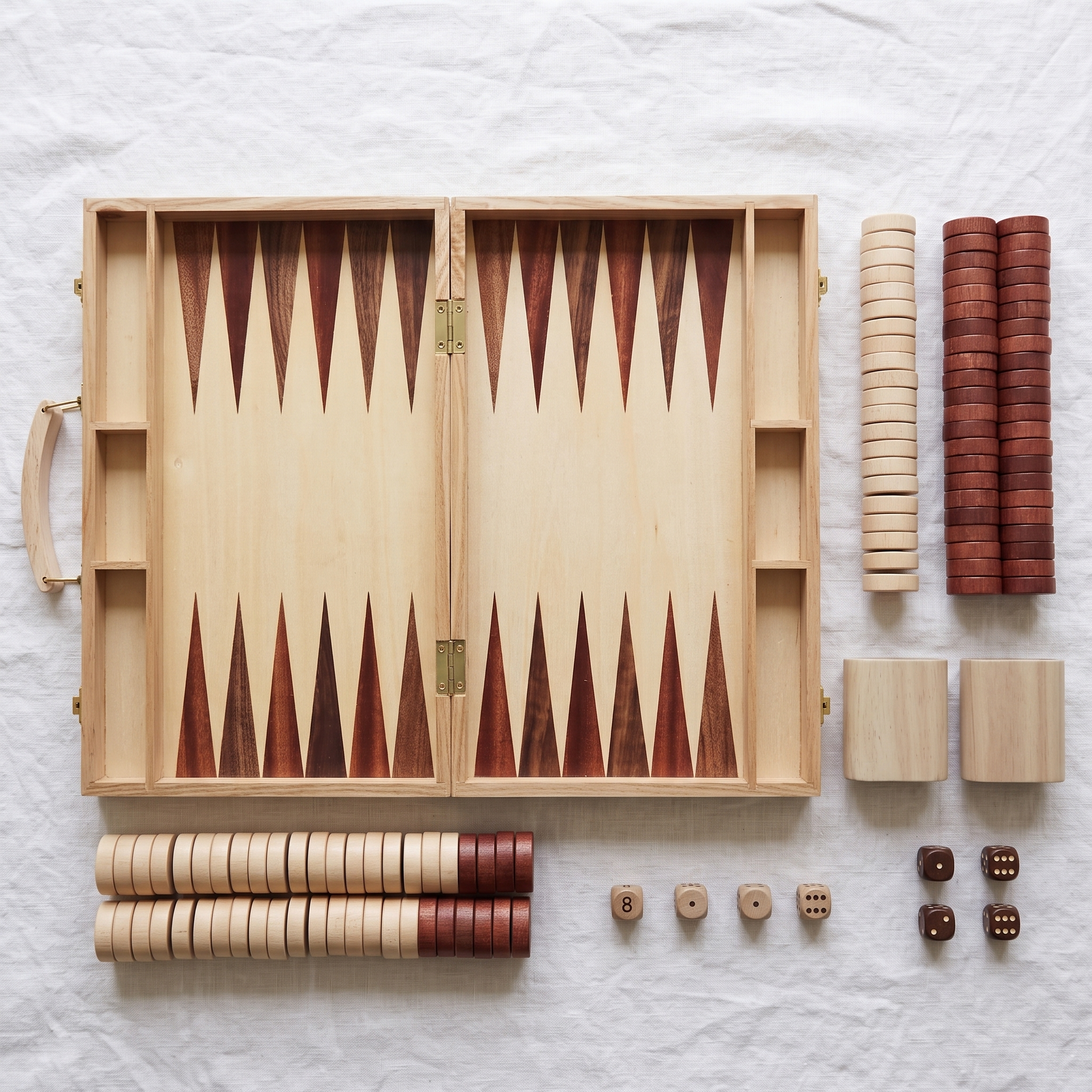 Backgammon Ankara – Koffer aus natürlichem Buchenholz